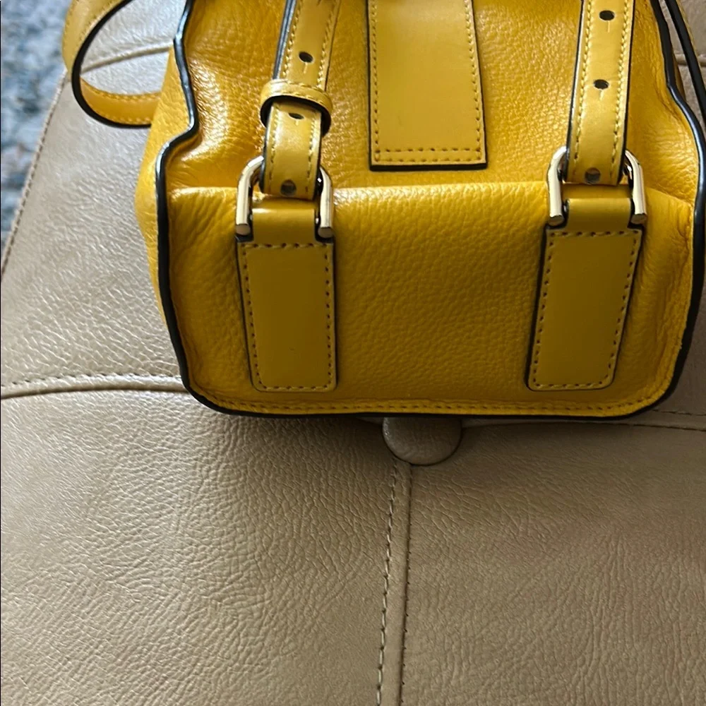 Michael Kors Mustard Mini Bag backpack all leather 7 1/2 x 6 like new